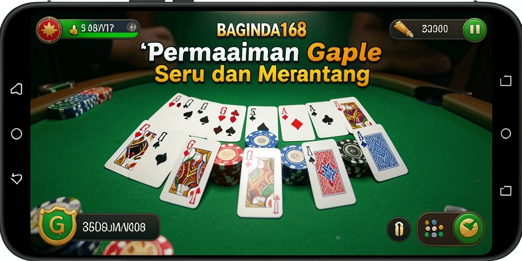 Screenshot utama BAGINDA168 menampilkan gameplay menarik Gaple.