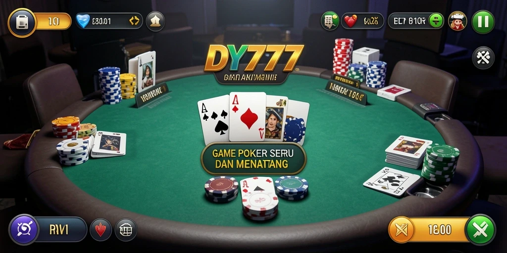 Tampilan gameplay poker yang menarik dan menegangkan di DY777.