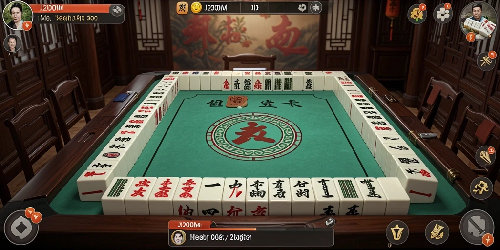 Tangkapan layar <strong>J200M</strong> menampilkan gameplay Mahjong yang seru dan menantang.