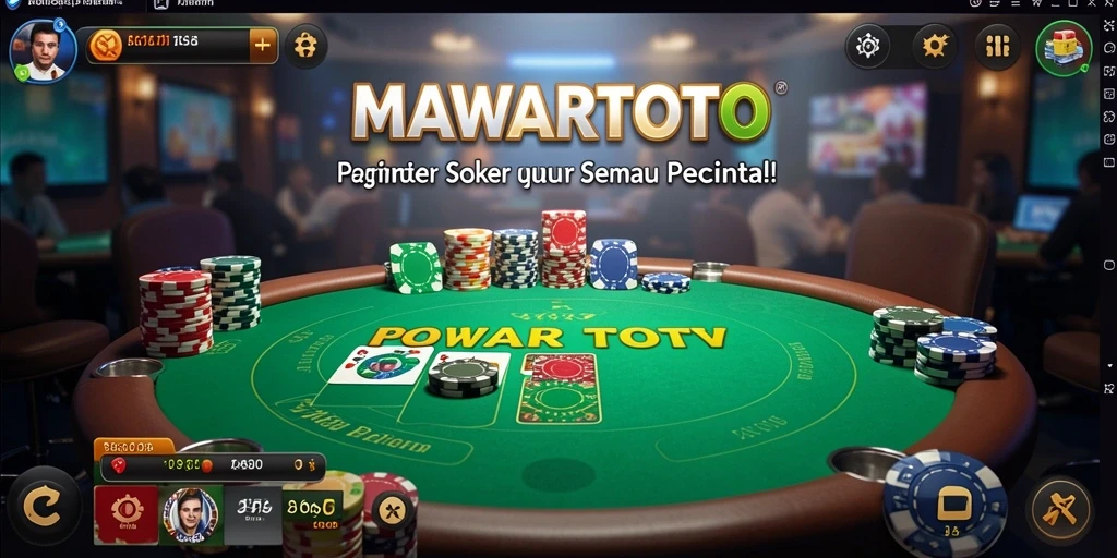 Screenshot gameplay poker di MAWARTOTO yang seru dan kompetitif.