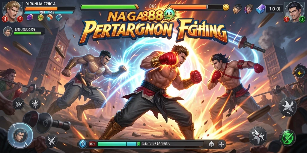 Tampilan gameplay seru dengan aksi pertarungan yang intens di NAGA889.